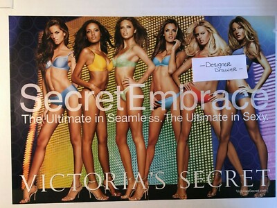 Victoria's Secret 6 Supermodels In Lingerie Scene 2 pg. Print Ad