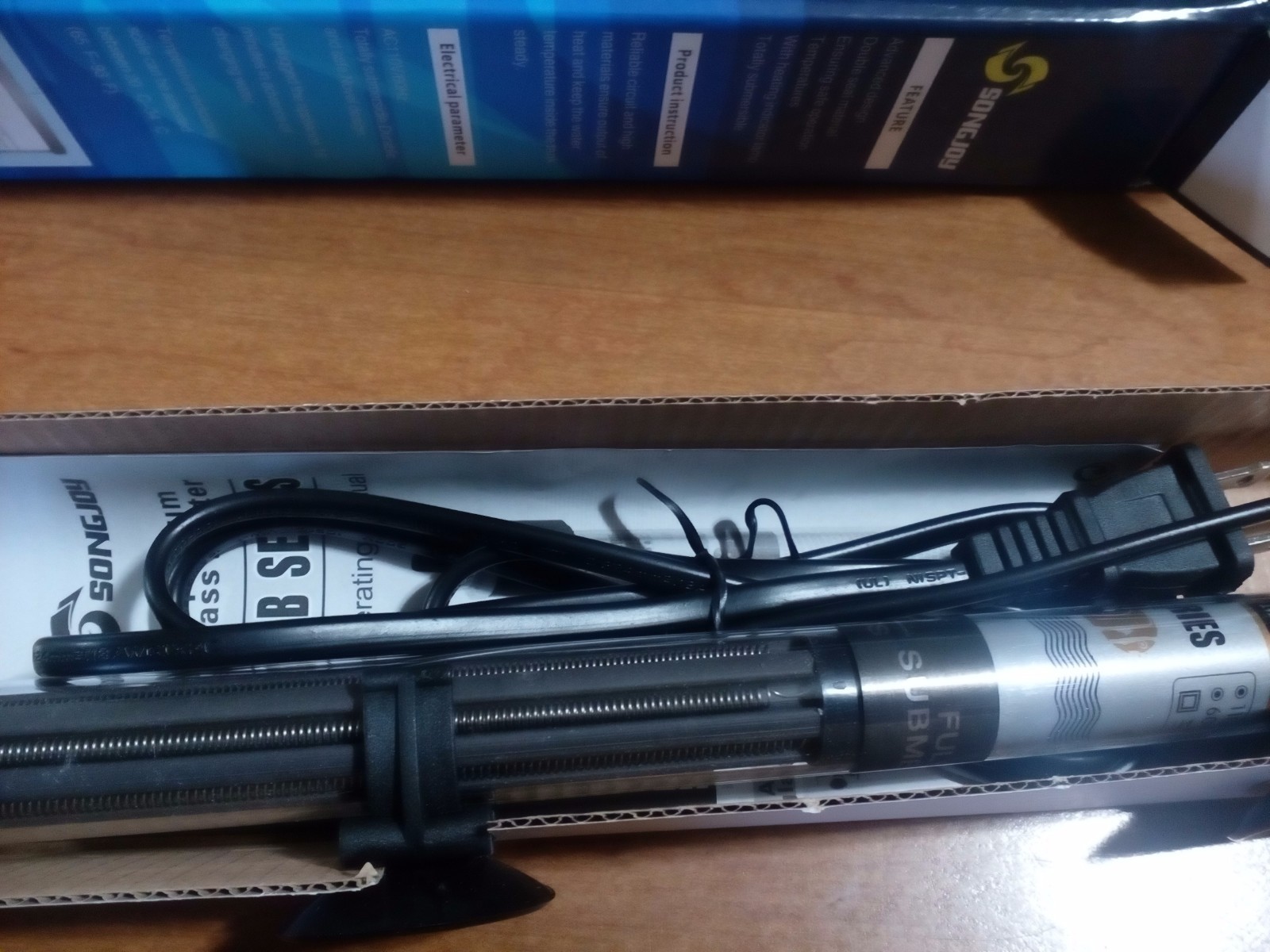 SONGJOY Quartz Glass Aquarium Heater Of 200W for Fresh & Sea Water