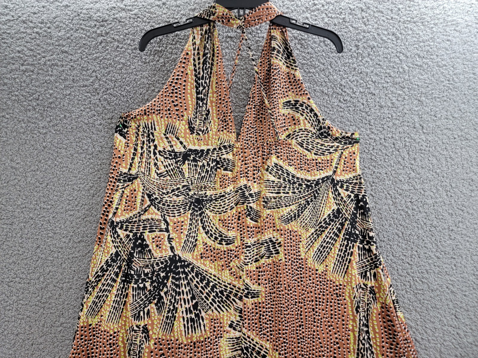 NIC+ZOE Dotty Palms Halter Dress Women's XL Neutral Multi V-Neck Pullover Style - Picture 10 of 15