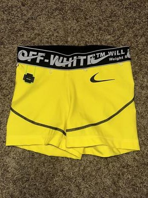 OFF-WHITE x Nike Women's Training Shorts Opti Yellow | eBay