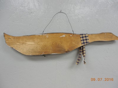 Vintage Wood Folk Art Flying Goose Yard Decor  #