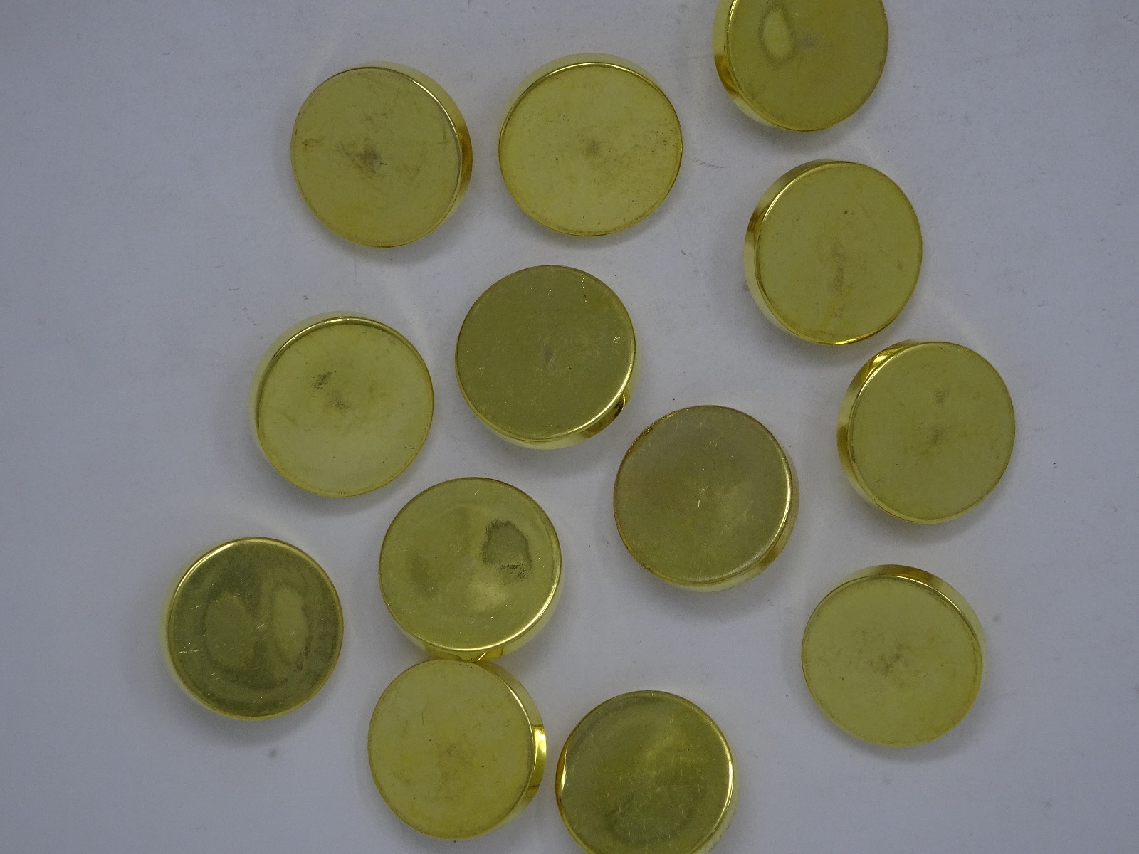 Vintage Shiny Gold Round Shank Buttons 28mm Lot of 6 B79-6