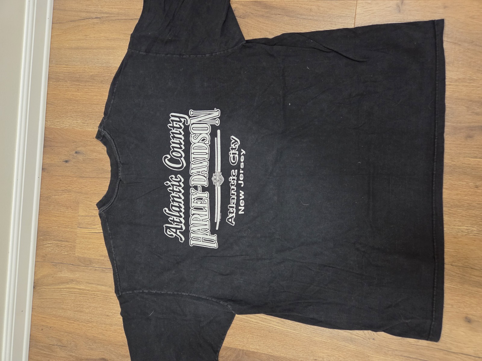 Mens Vintage Harley Davidson Racing Shirt Size XXL Hanes Beefy Tag Atlantic City