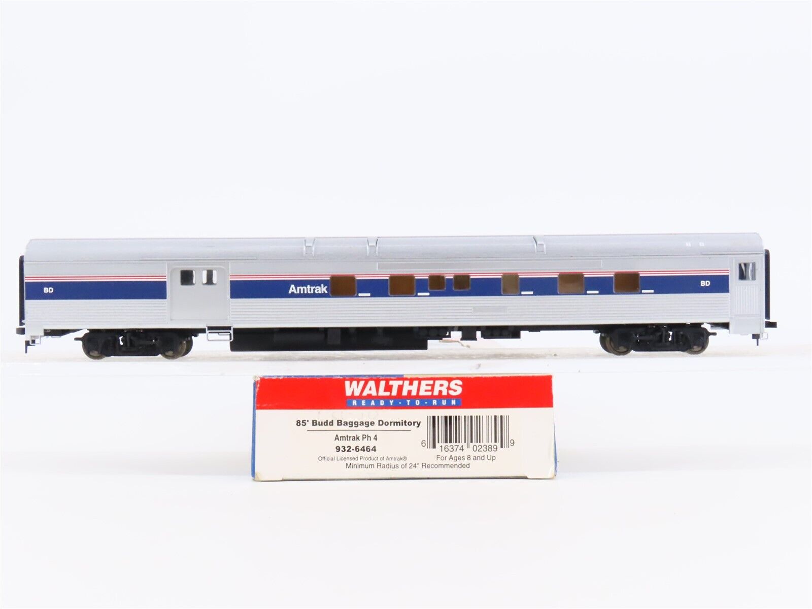 HO Scale Walthers 932-6464 AMTK Amtrak 85' Budd Baggage HO Scale Walthers 932-6464 AMTK Amtrak 85' Budd Baggage