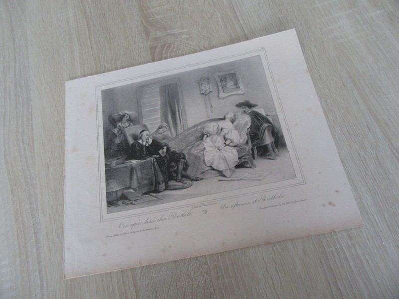 Apres Diner Chez Bartholo Gravure Authentique 19Ã¨Me SiÃ¨Cle