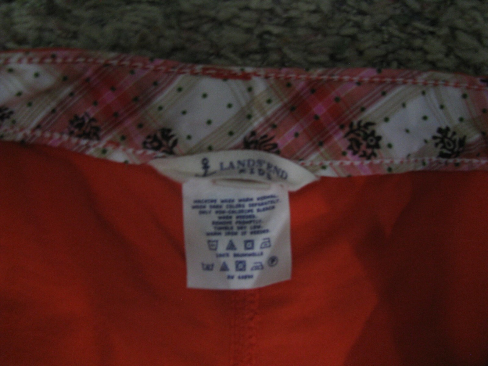 Lands End Kids corduroy skirt skort bright orange fall 14 + plus NWT