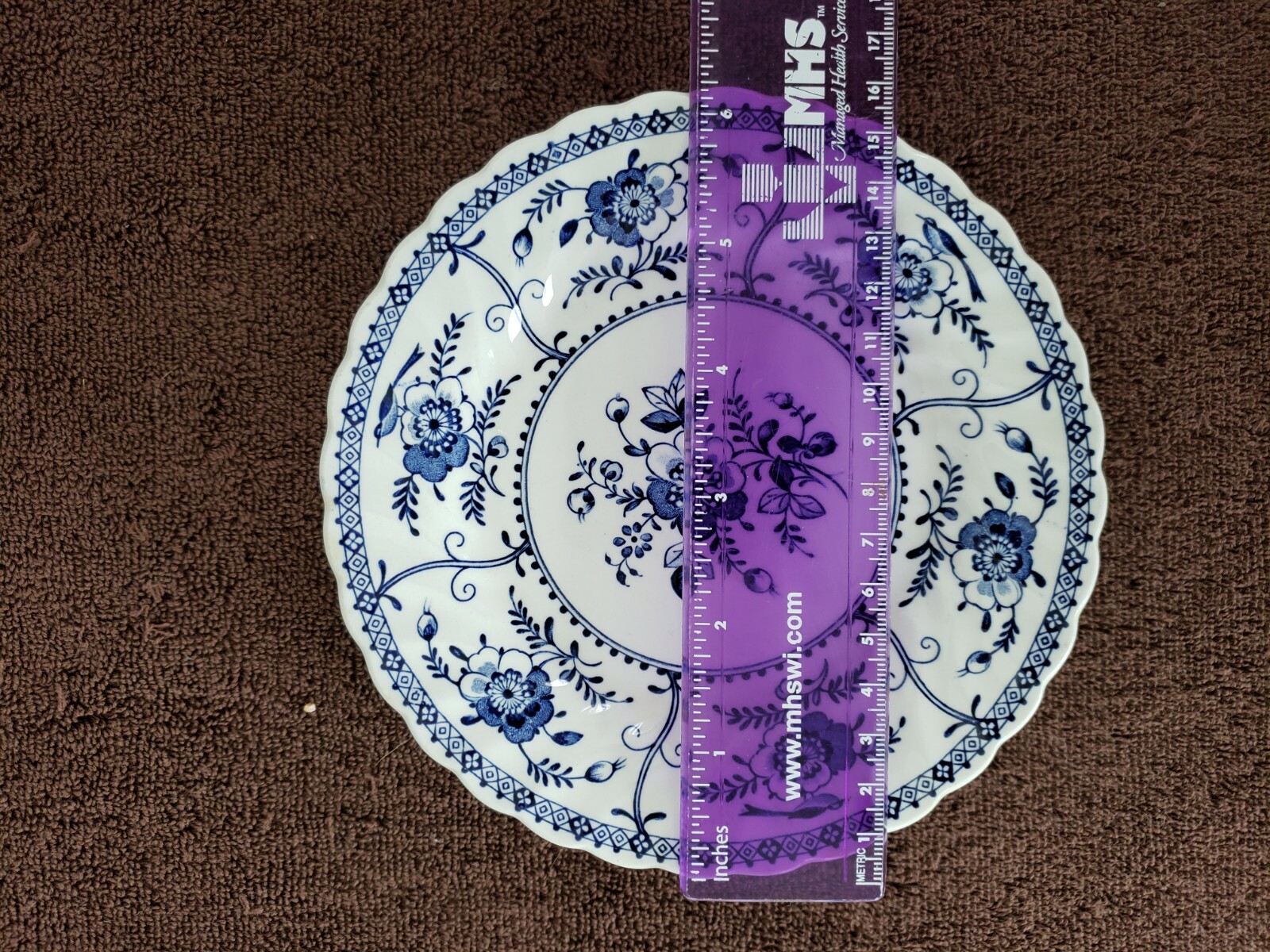 7 Vtg Johnson Brothers England INDIES Ironstone Bread & Butter Pl Blue and White