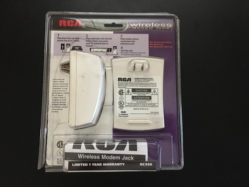 RCA RC930 Wireless Modem Phone Jack System - New AC Outlet TV - No Tools Needed