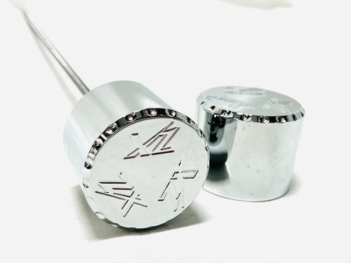 KAWASAKI CHROME DIAMOND CUT ZX ENGRAVED FRONT AXLE CAPS