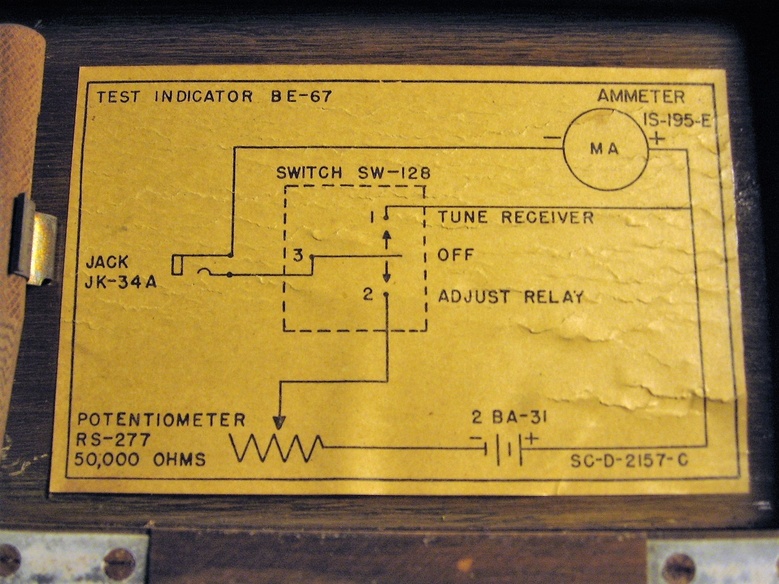 ANTIQUE US ARMY MILITARY BE-67 SIGNAL CORPS TEST INDICATOR BY PACKARD BELL CO