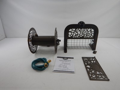 Liberty Garden 714 - Decorative Cast Aluminum Rotating Garden Hose Reel, Bronze