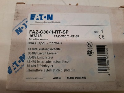 Eaton NSB FAZ-C30/1-RT-SP Miniature Circuit Breakers (MCBs) FAZ 1P 30A 277V 50/6