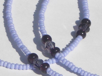 Eyeglass Chain~Handmade~Crystal Accents~Opaque Lavender~28