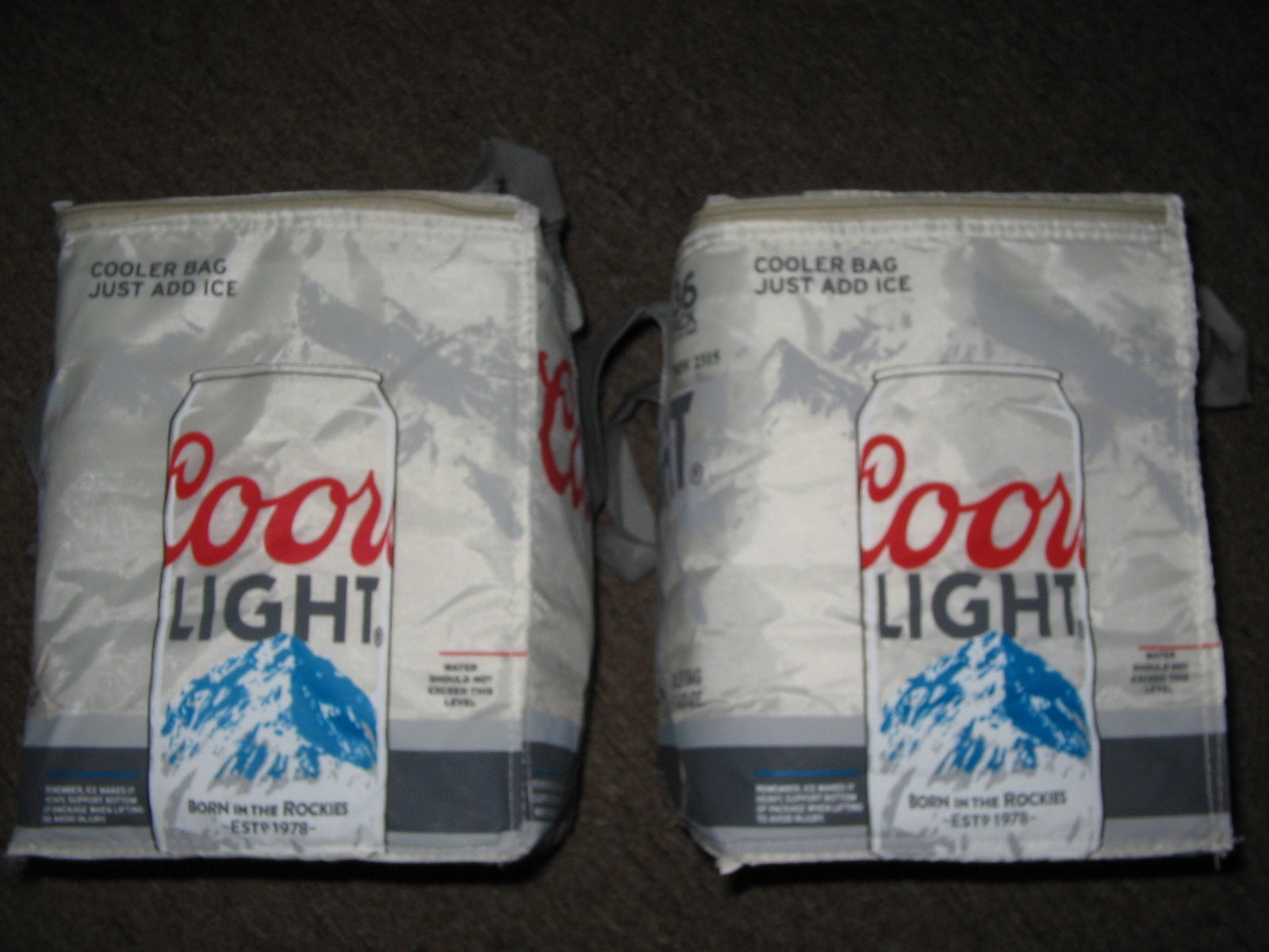 COORS LIGHT BEER SOFT COOLER COLLAPSIBLE BAGS NFL FOOTBALL INSULATED SET OF 2 !
