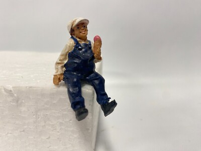 Just Plain Folk # 1037 G Scale Train Figure  Boy Sitting With Ice Cream Cone NEW