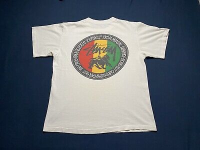 Vintage 90s Old Stussy Feelin Irie Big Logo Shirt White Mens Vintage 90s Old Stussy Feelin Irie Big Logo Shirt White Mens