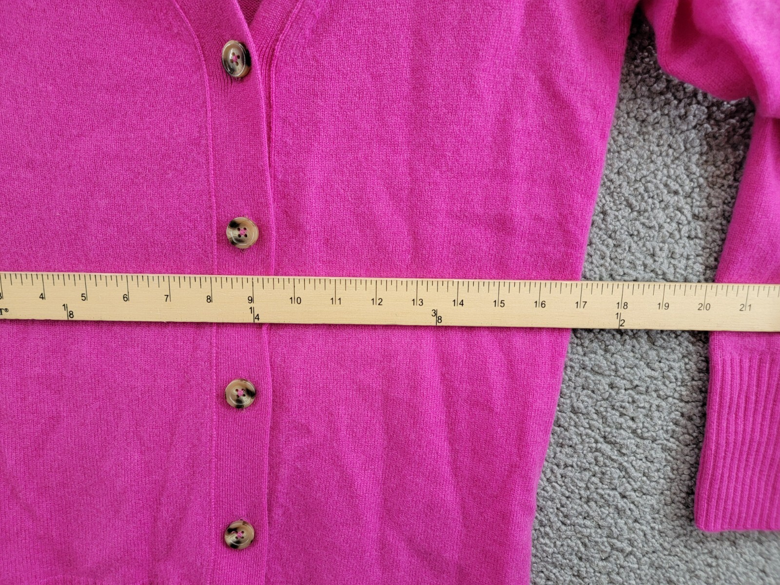 C by Bloomingdale's Cashmere Grandfather Cardigan Women's S Cherry Blossom L/S - Picture 6 of 16