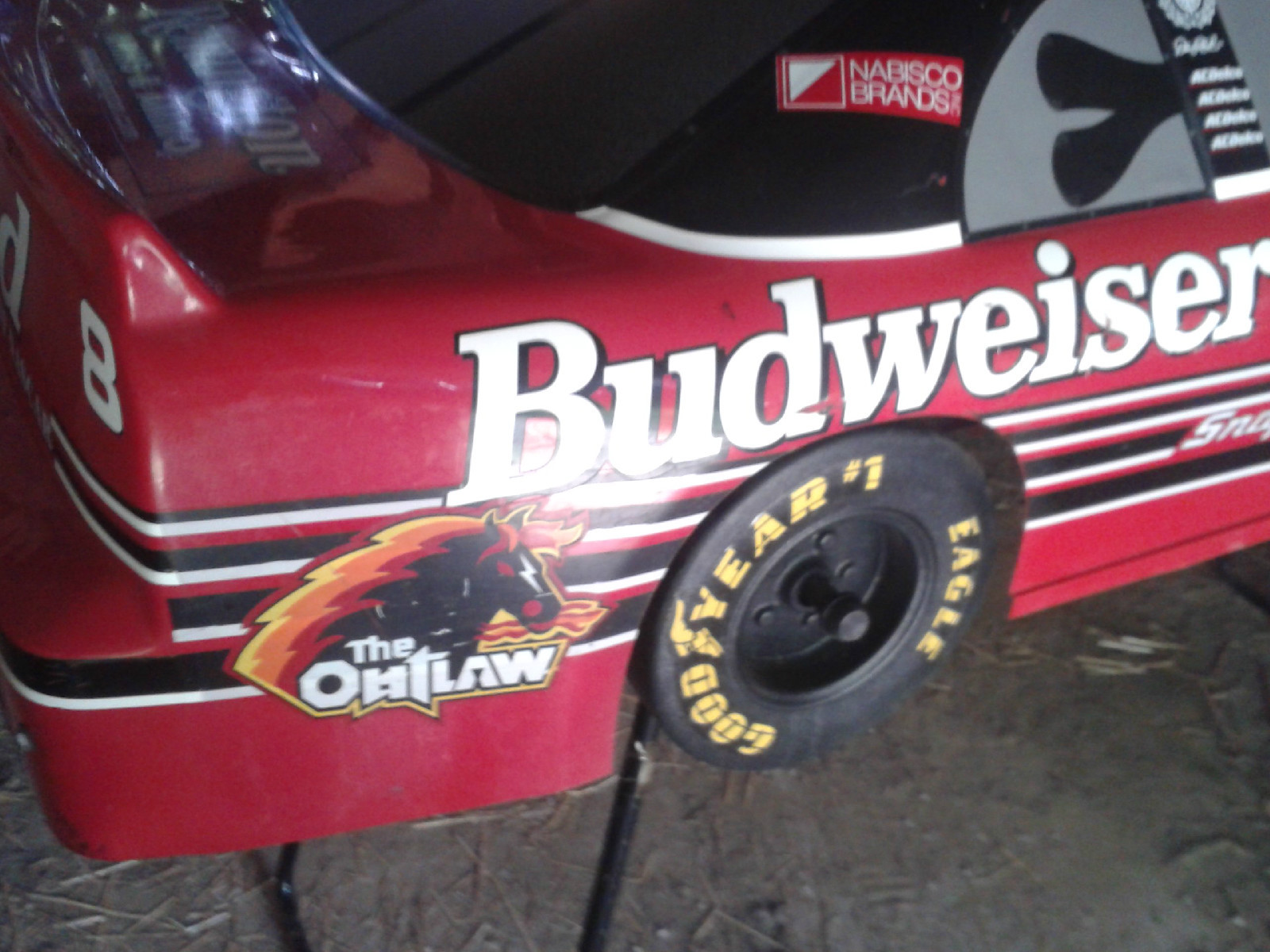 BUDWEISER DALE EARNHARDT 8ft REPLICA 1:2 SCALE RACE CAR + FUEL CAN SMOKER NASCAR