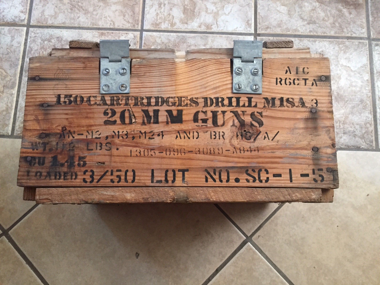 Vintage Wooden US MILITARY AMMO CRATE