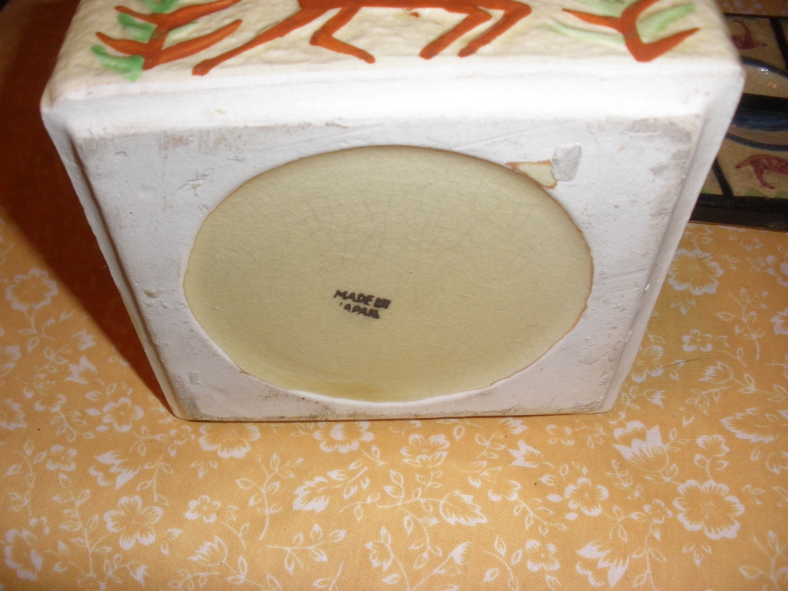 Vintage Hand Painted Japan Majolica Stacking Sewing Vanity Box