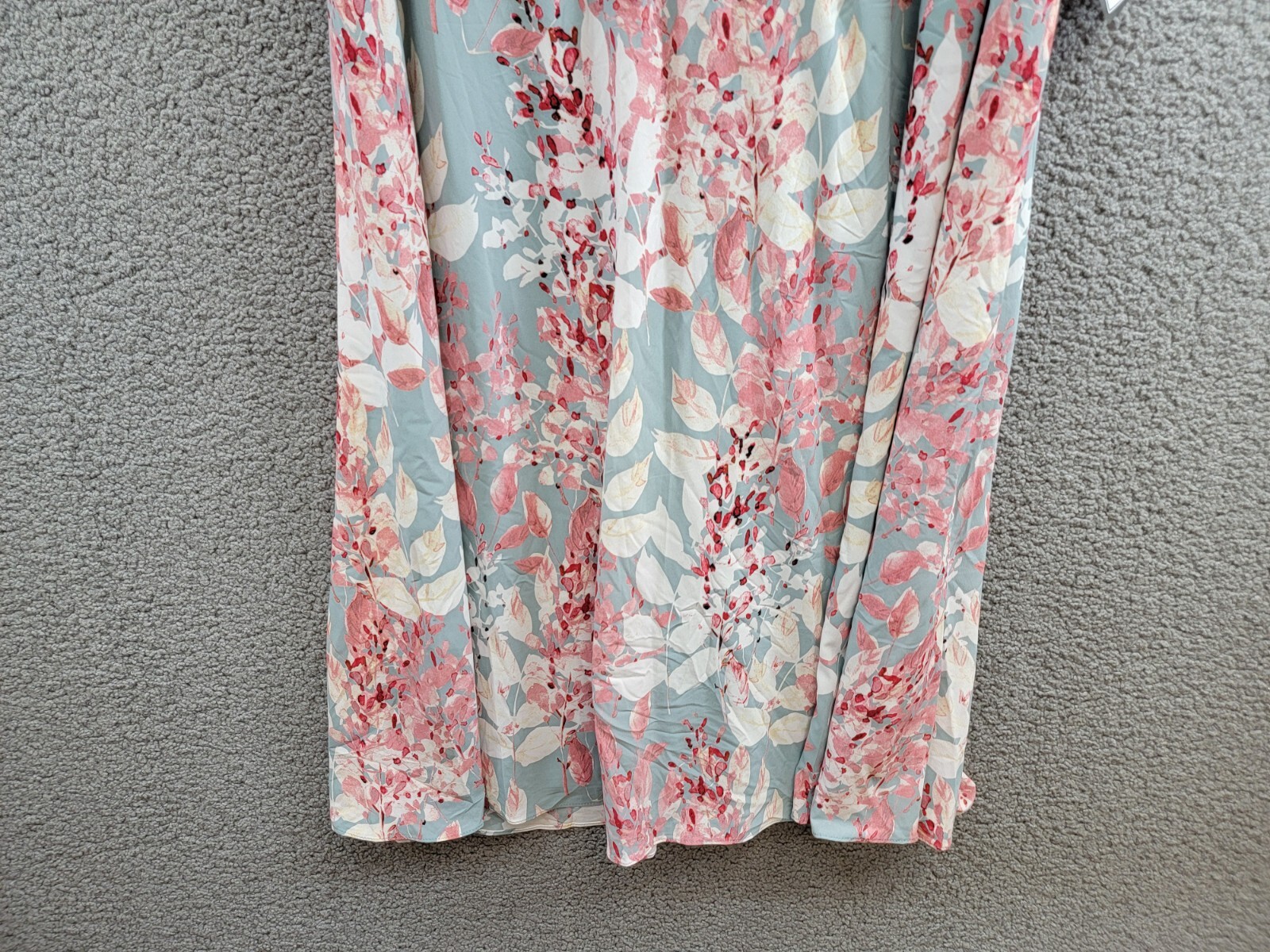 Adrianna Papell Plus Surplice Midi Dress Women's 22W Aqua Multi Back Zip Closure - Picture 4 of 18