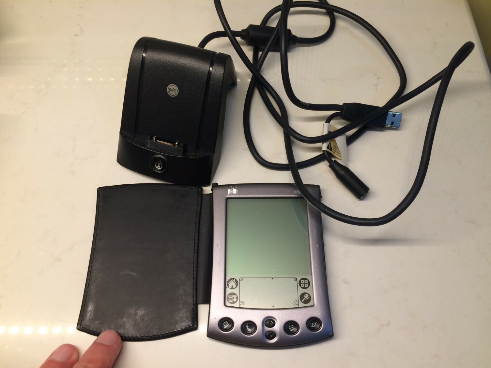 Palm m500 PDA personal organizer LCD with docking station As Is , Not tested