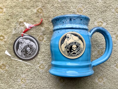 death wish coffee yeti mug with ornament deneen pottery christmas theme rare htf
