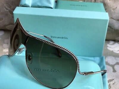 TIFFANY & CO AUTHENTIC Silver Shield Sunglasses TF3040B 6085/3M  New in Box $390