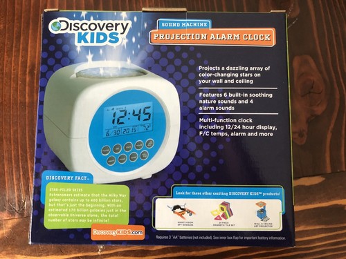 Discovery Kids Digital Alarm Clock Sound Machine Stars Projection Star Projector