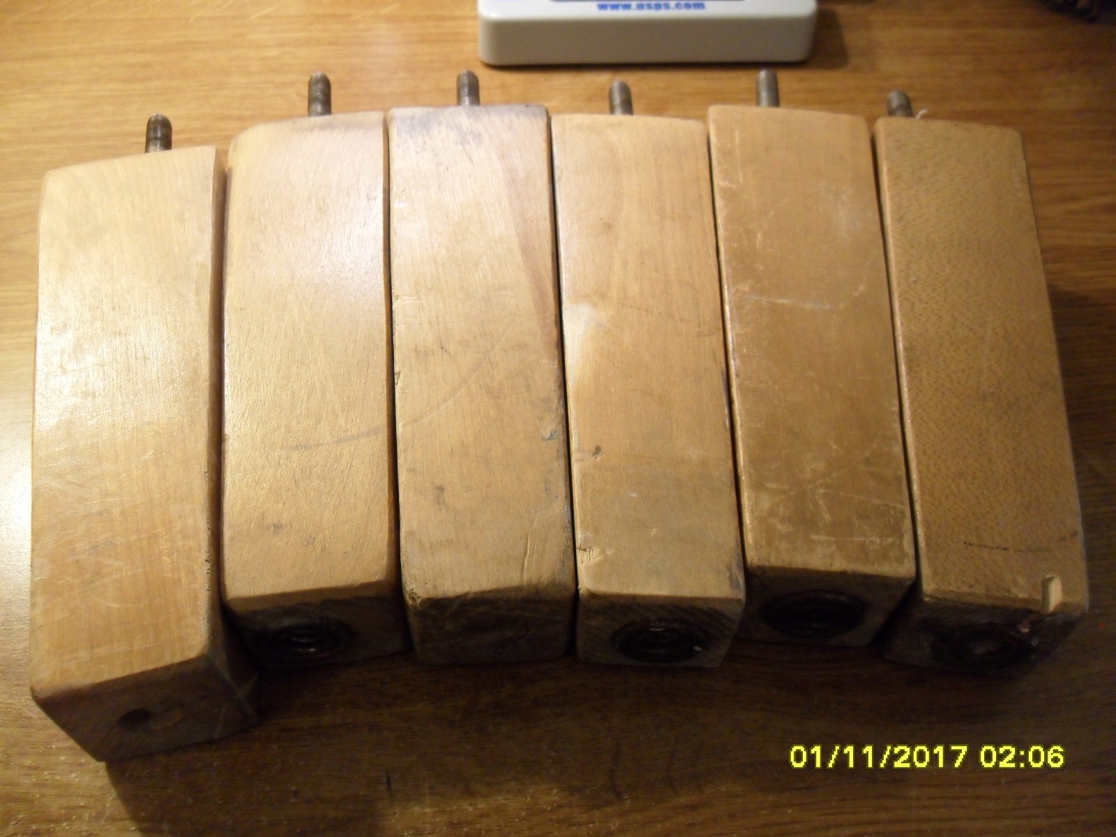 LOT OF 6 VINTAGE MID CENTURY SQUARE TAPERED 6