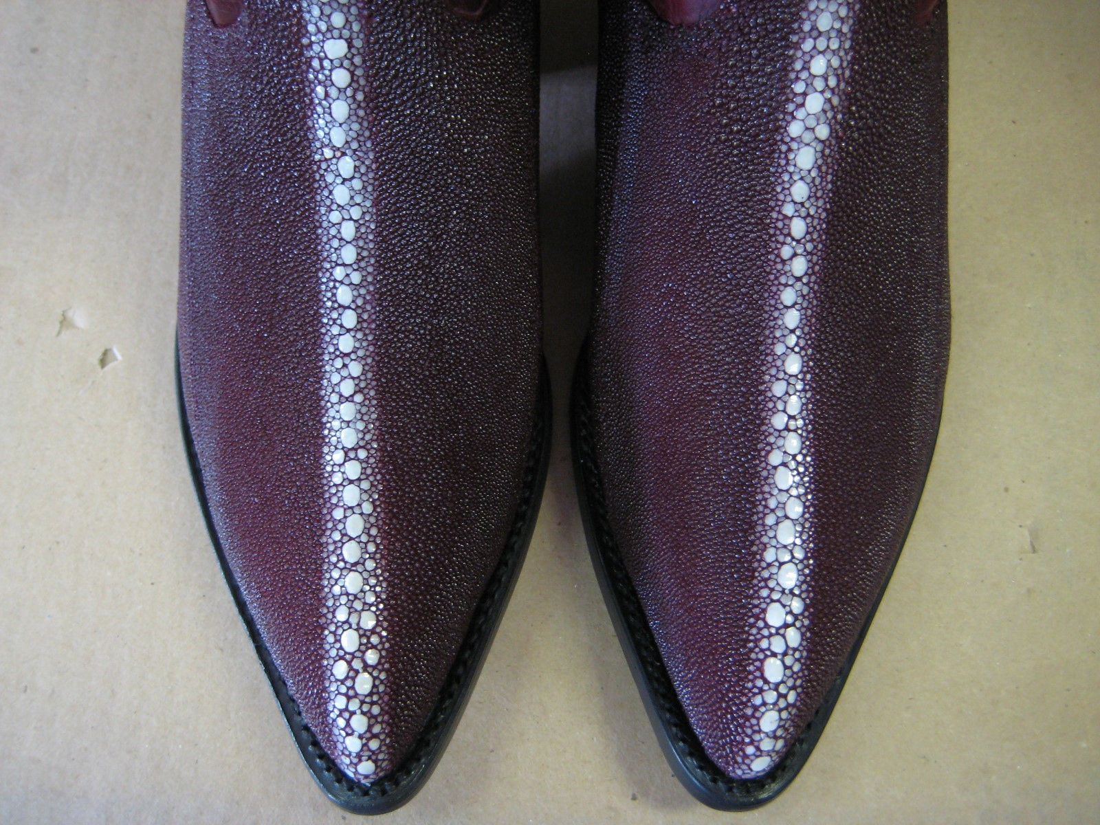 Pre-owned Los Altos Boots Los Altos Burgundy Genuine Stingray Rowstone Western Cowboy Boot (d) 991106 In Red