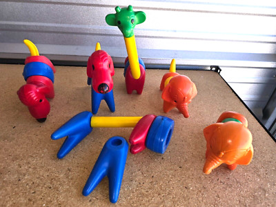 Vintage Tupperware Tupper Toy Zoo IT Yourself Dog Elephant Giraffe