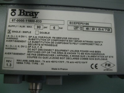 Bray SRI990-BIMS7FAA-G Analog Valve Positioner NEW G17 (2362)