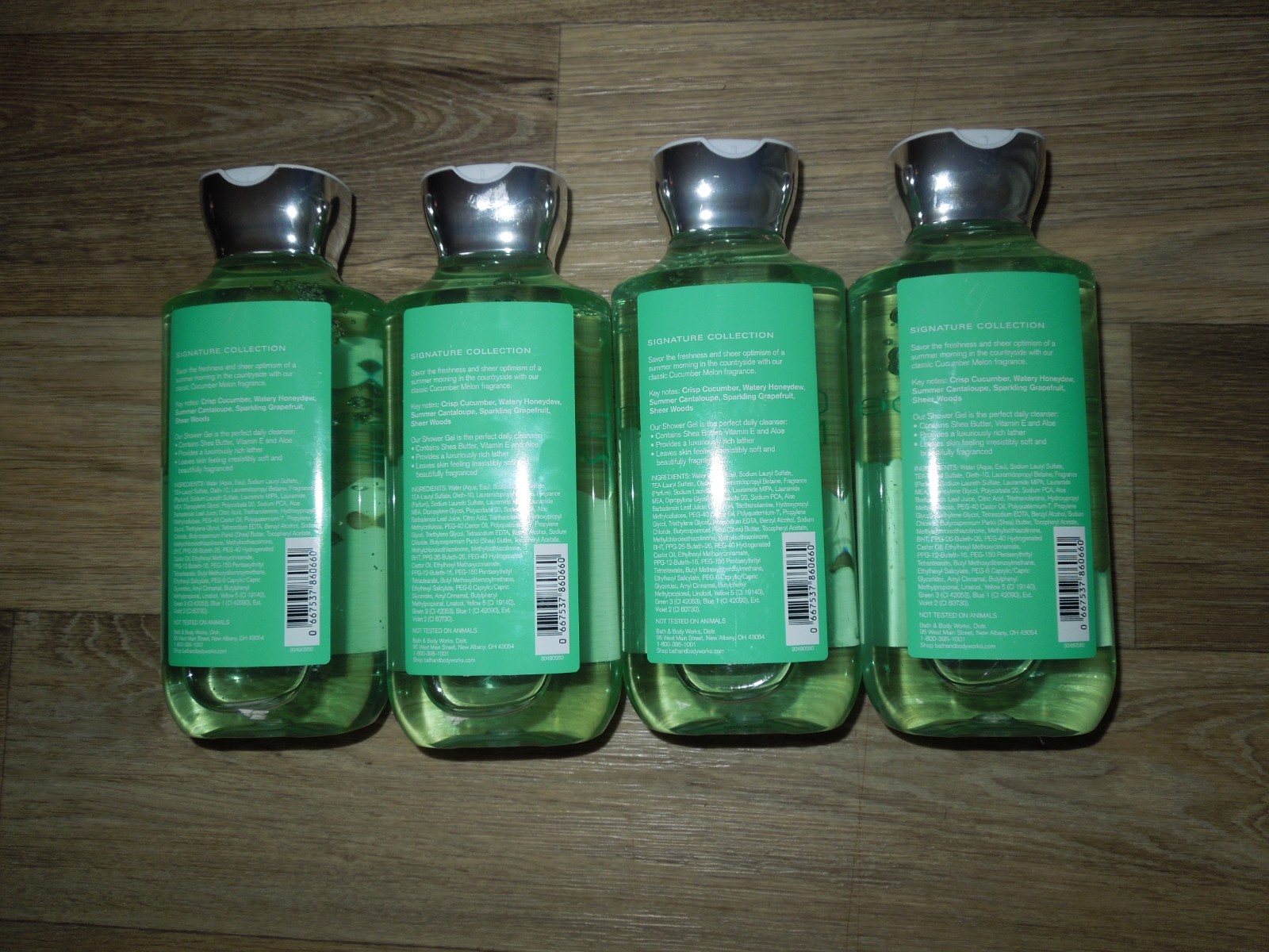 Lot of 4 Bath And Body Works Cucumber Melon Shower Gels 10oz (New)