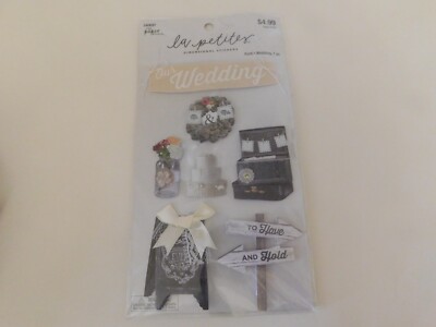 The paper studio la petites Dimensional stickers Rustic Wedding 7pc