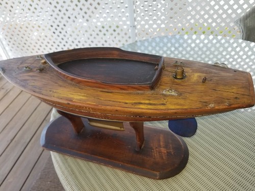 Antique Vintage Wooden Pond Boat Pond Yacht Sailboat