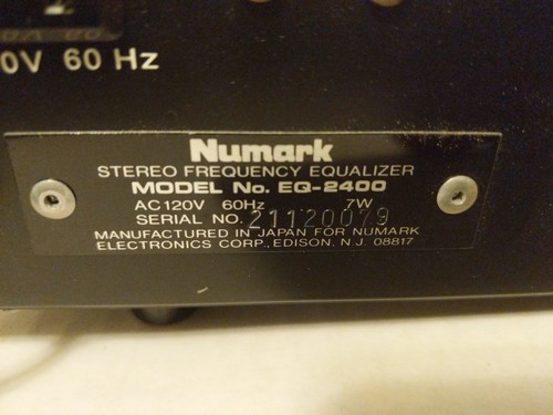Numark EQ2400 Stereo Frequency Equalizer