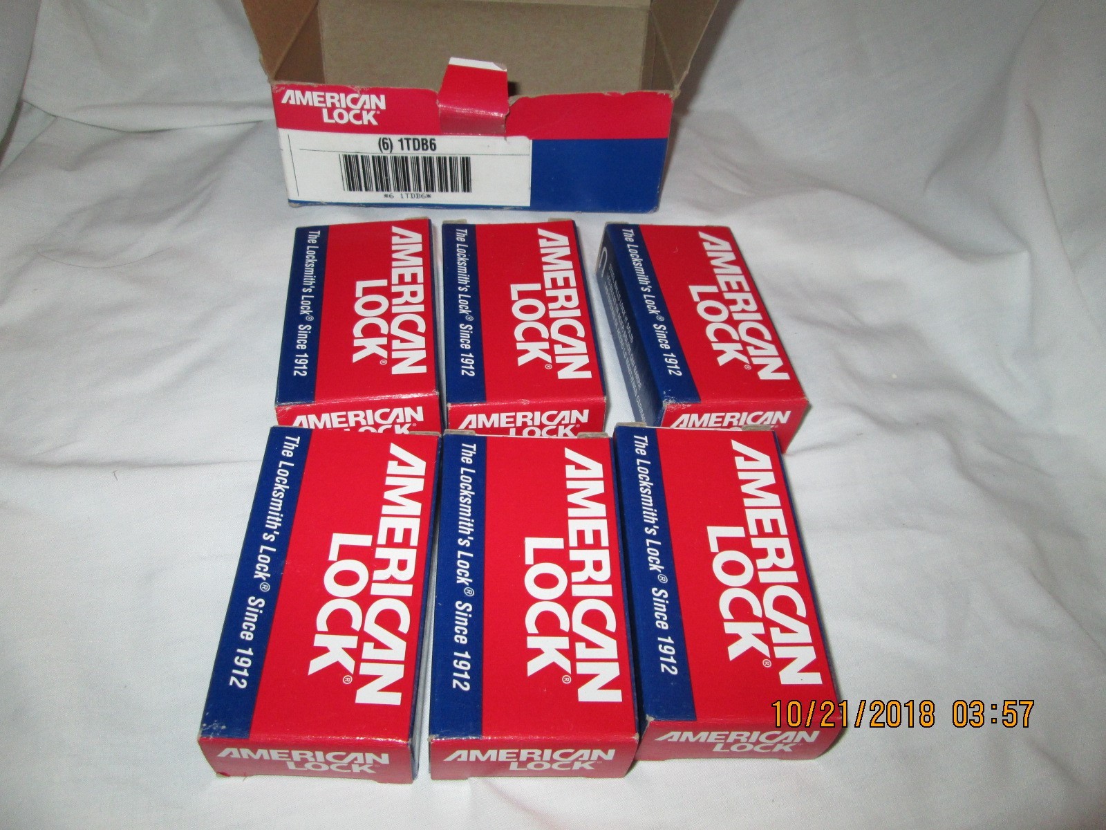 AMERICAN LOCK 6 1TDB6 SIX Locks with 2 keys each NEW A1106REDWWG RED LOCKS &keys