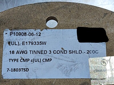 Advanced Digital Cable 7-1803TSD 18/3C Shielded FEP/FEP 200C/300V CMP Red /50ft