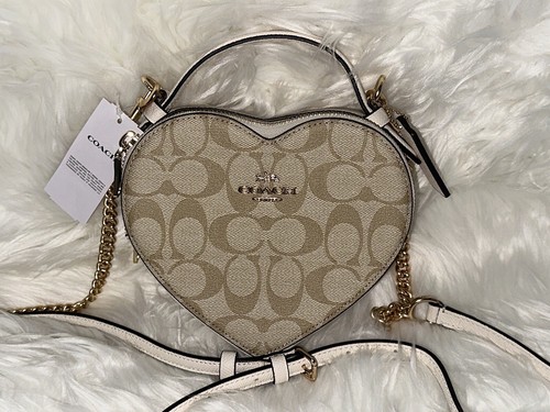 COACH ワンショルダーバッグ 肩掛け キャンバス ネイビー ゴールド ハート COACH ワンショルダーバッグ 肩掛け キャンバス ネイビー