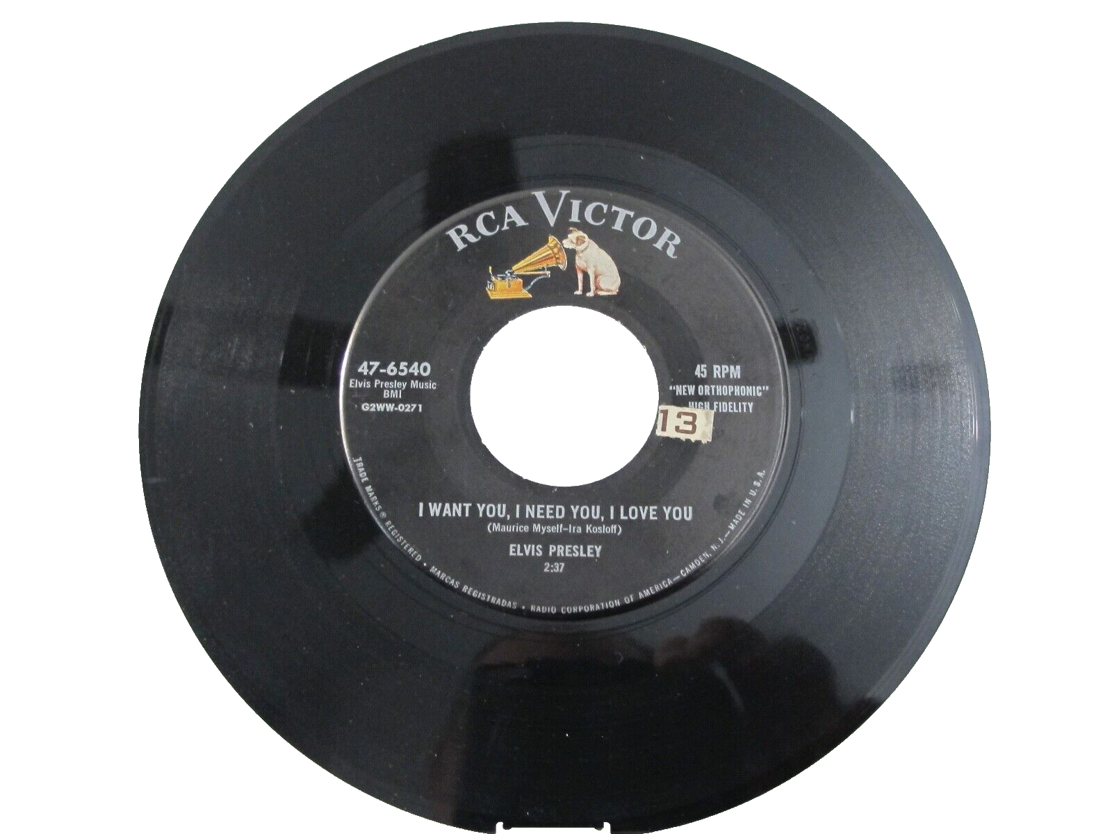 45 RECORD - ELVIS PRESLEY - I WANT YOU I NEED YOU I LOVE YOU | eBay