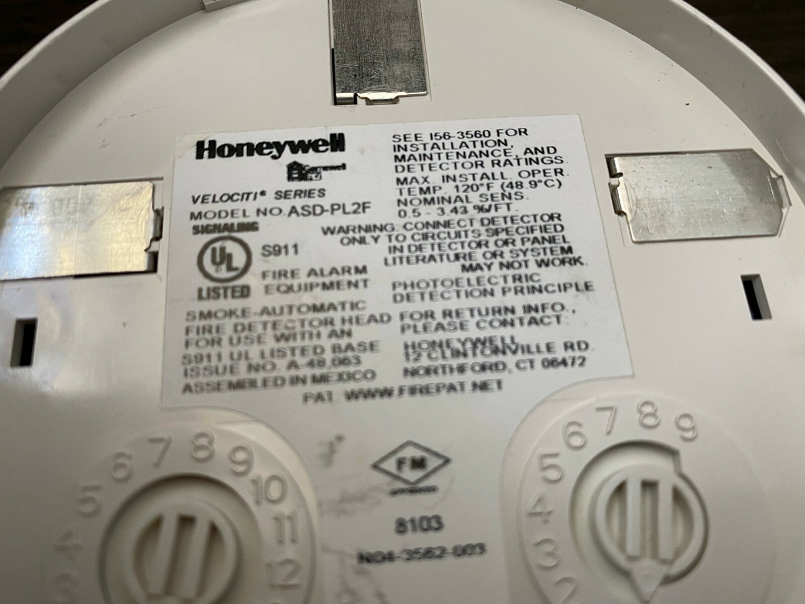 HONEYWELL FCI GAMEWELL ASD-PL2F SMOKE DETECTOR HEAD FREE SHIPPING !!!