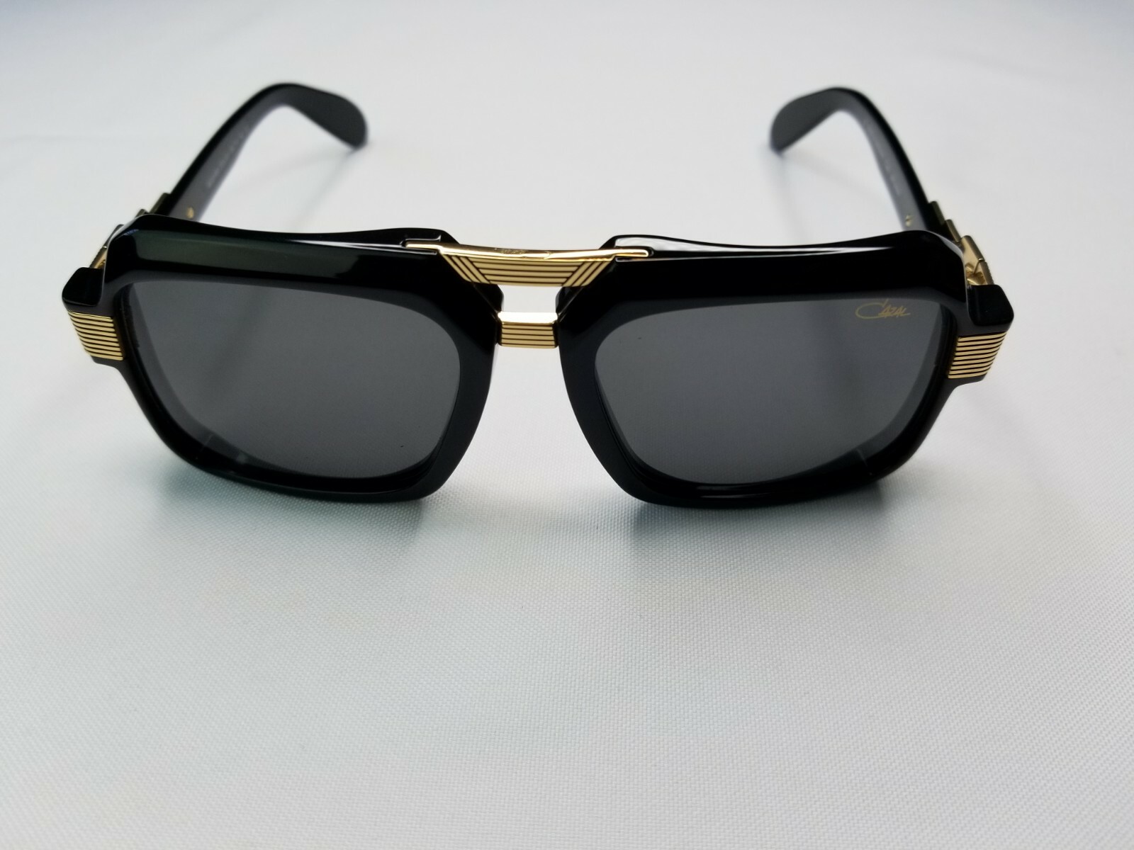 Pre-owned Cazal Legends Mod. 669 Col. 001 Black Gold Plated Sunglasses Made In Germany In Gray