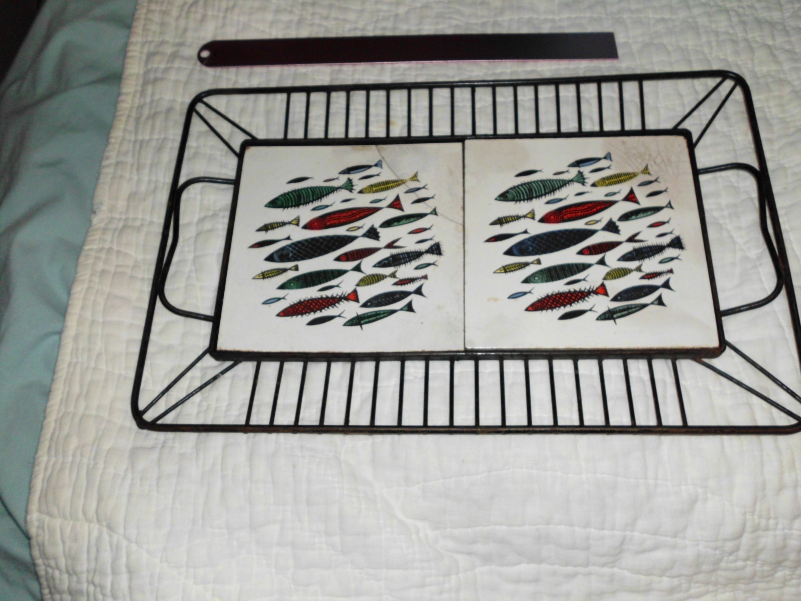 Tray, Retro, Vintage, Fish Motif, From late 1950's/early 1960's, tile, mid centu