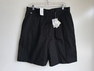 NWT $60 Cutter & Buck Black Cinder Ball Marker Pleated Golf Shorts Size 16