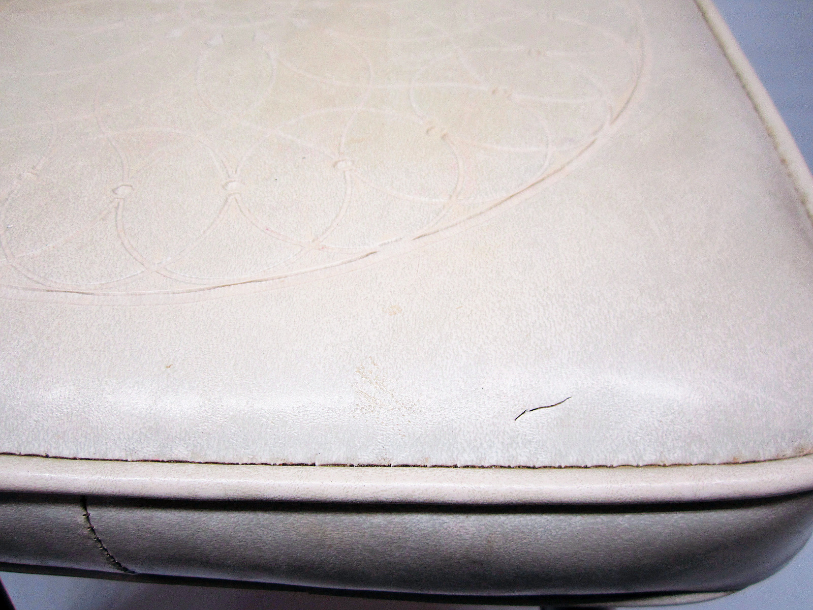 Vintage Mid Century Modern Embossed Foot Stool