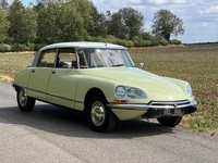 1972 Citroen DS Special, LHD, pale yellow with tan interior.