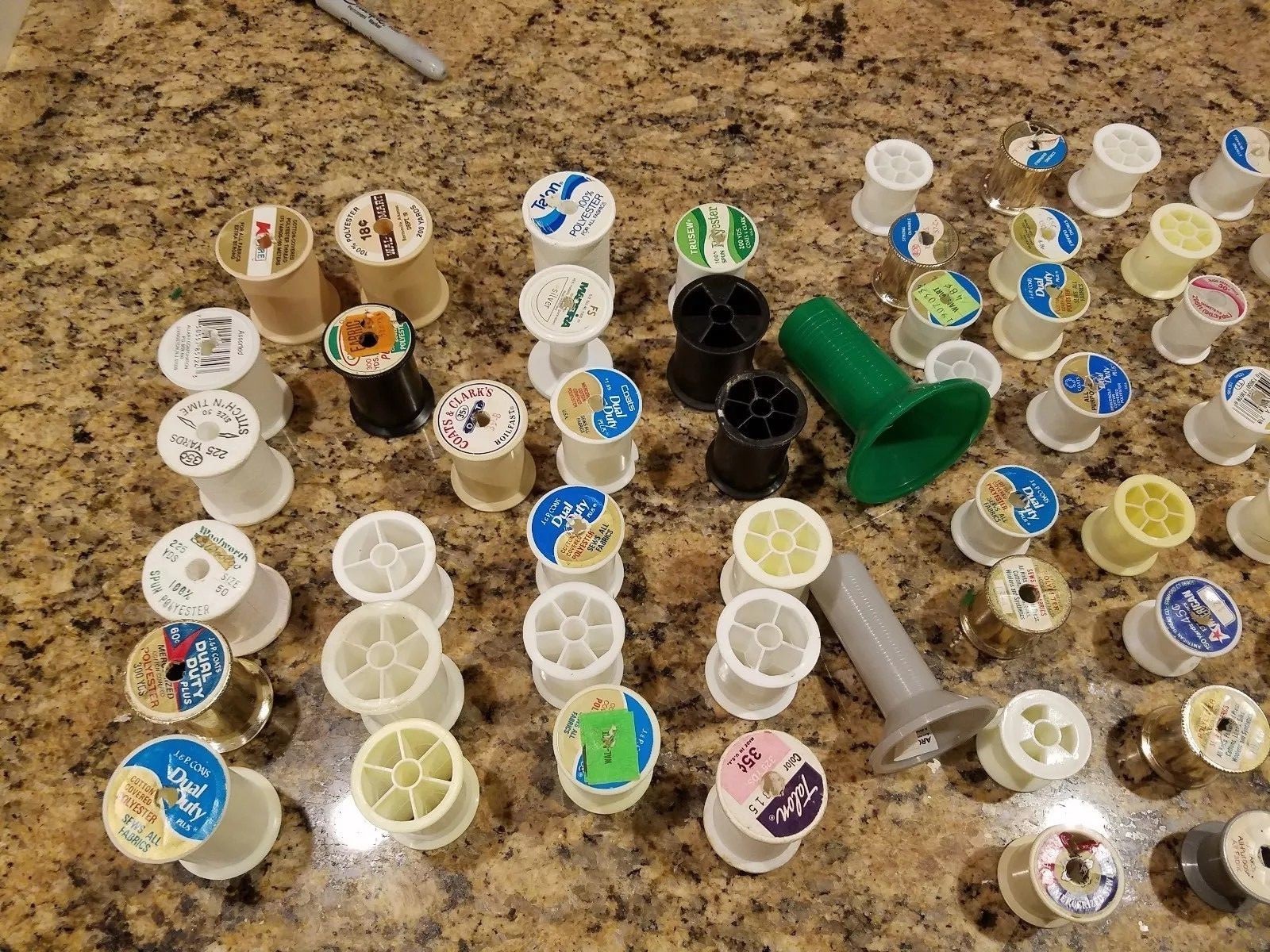 68 Plastic Sewing Empty Thread Spools 24 small  42 Medium 2 Large