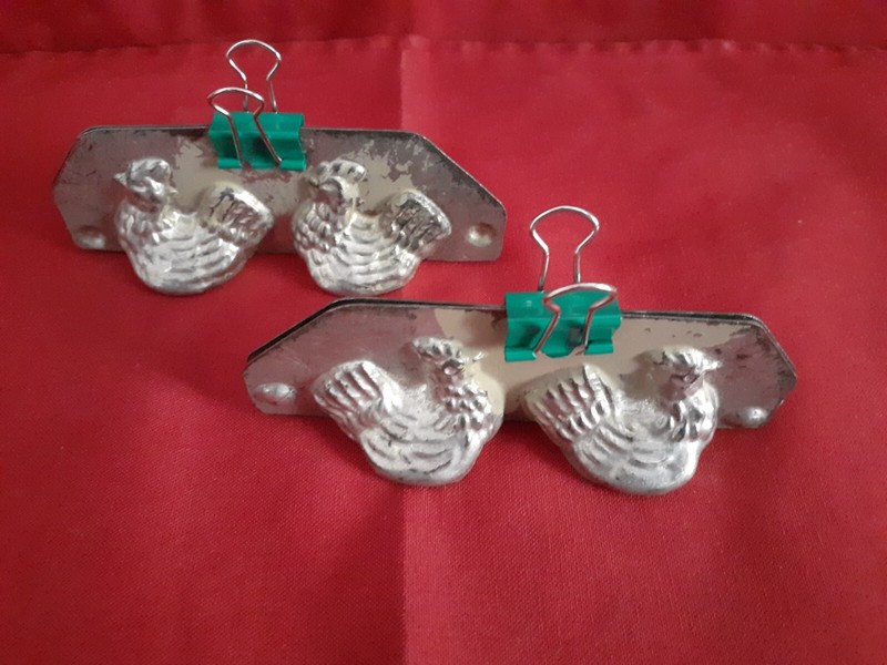 2 Schocolatformen Ostern Vintage 10x4x3,5 Cm RaritÃ¤T, Ca. 60 Jahr  Alt