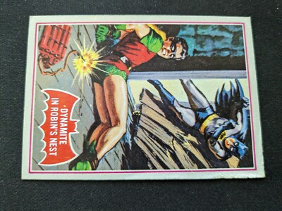 1966 Topps Batman Red Bat # 33A Dynamite in Robin's Nest (VG)